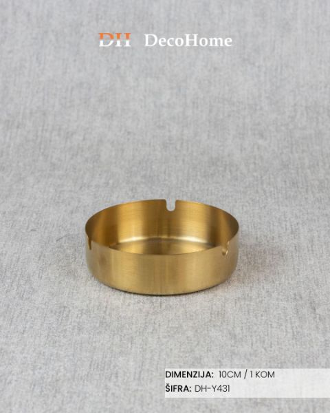 Slika Metalna pepeljara zlatna 10cm / 1kom  DH-Y431