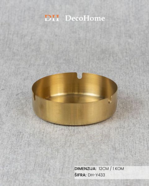 Slika Metalna pepeljara zlatna 12cm / 1kom  DH-Y433