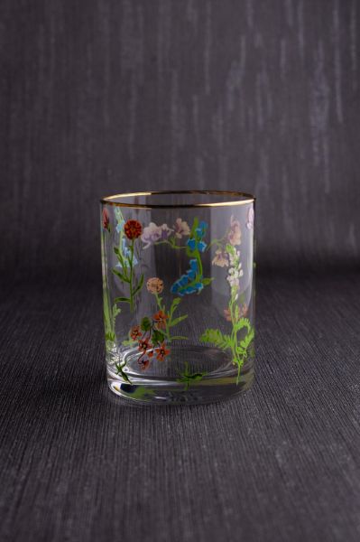 Slika Staklena čaša cventi print 410ml / 4kom - DHP-CB18-01