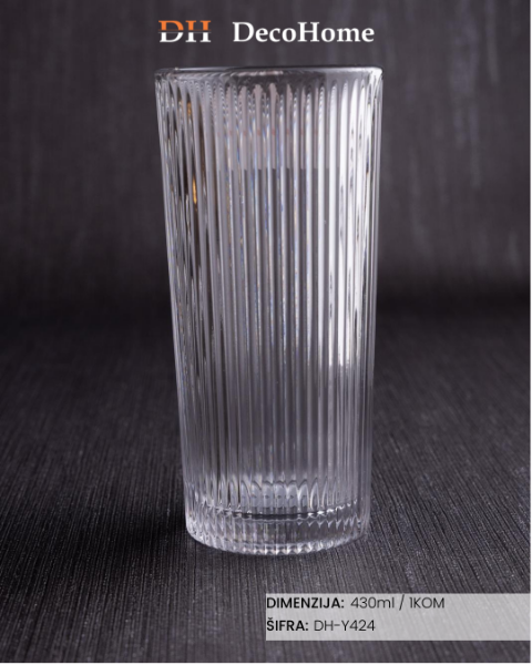 Slika Staklena čaša  430ml/ 1kom DH-Y424