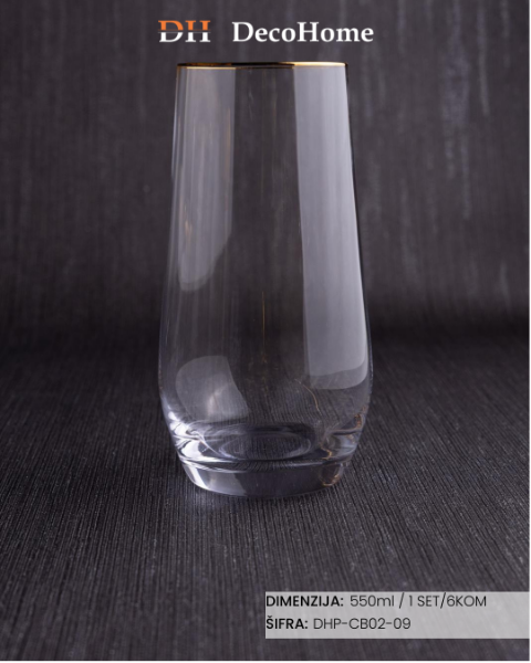 Slika Staklene čaše 550ml / 6kom - DHP-CB02-09