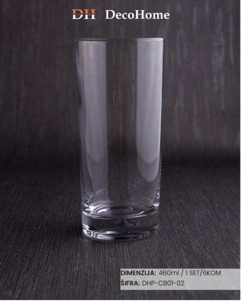 Slika Staklene čaše 460ml / 6kom - DHP-CB01-02