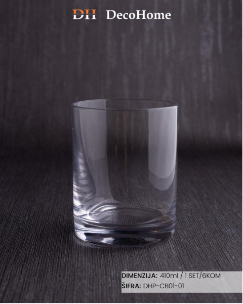 Slika Staklene čaše 410ml / 6kom - DHP-CB01-01