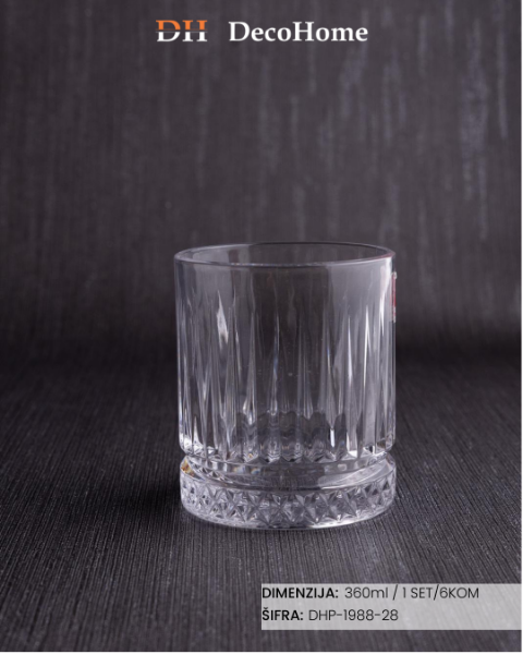Slika Staklene čaše 360ml / 6kom - DHP-1988-28