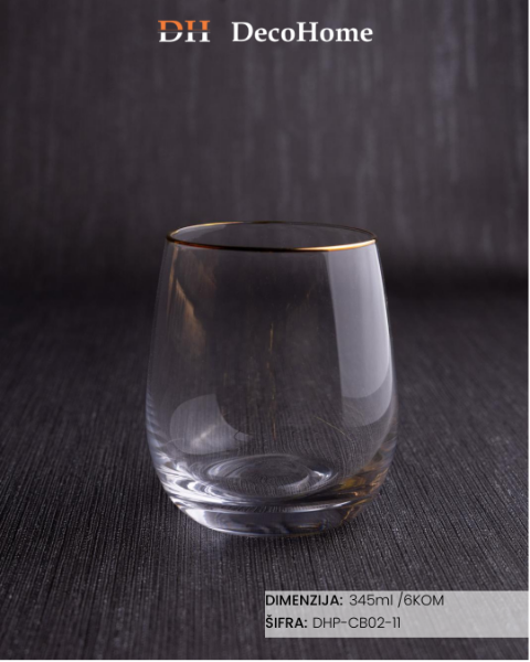 Slika Staklene čaše 345ml / 6kom - DHP-CB02-11