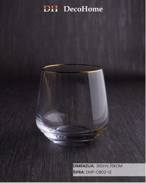 Slika Staklene čaše 360ml / 6kom - DHP-CB02-12