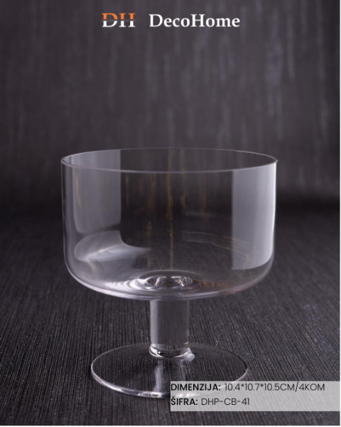 Slika Staklene činije 10.4*10.7*10.5cm / 4kom - DHP-CB-41