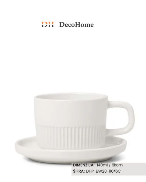 Slika Porcelanske šolje 140ml / 6kom - DHP-BW20-110/6C