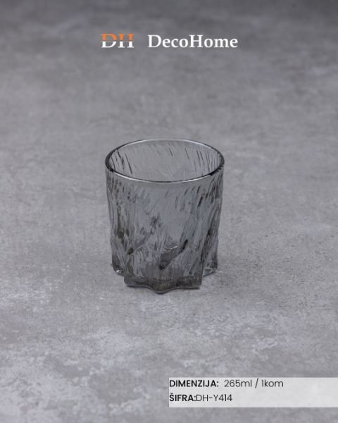 Slika Staklena čaša siva 265ml/ 1kom DH-Y414