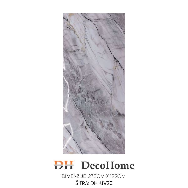 Slika PVC zidni panel Sivi Mermer 1220*2700*2,4 - DH-UV20